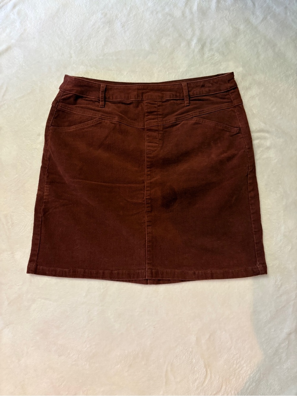 Tribal Rust Brown Corduroy Mini Skirt